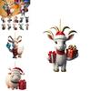 Niedlicher Acryl Cartoon Ziege Weihnachtsauto Anhänger Charmante Feiertagsdeko Geschenk