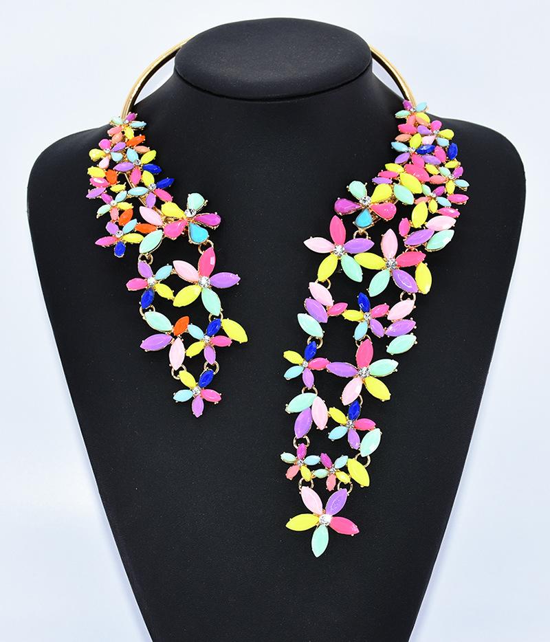 

Ошейник из сплава Personality, стразы, преувеличенный аксессуар для ожерелья, короткая цепочка для ключицы