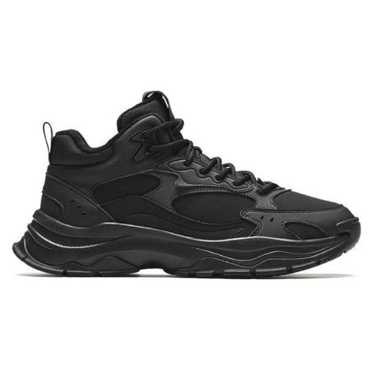 Anta Life Collection Slip Resistant Abrasion Resistant Low Top Casual Shoes Men's Black 112348984-5