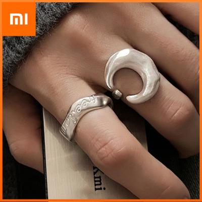 BF CLUB 925 Sterling Silver Rings For Women Finger Open Vintage Handmade Shinning Moon Ring Allergy For Party Birthday Gift