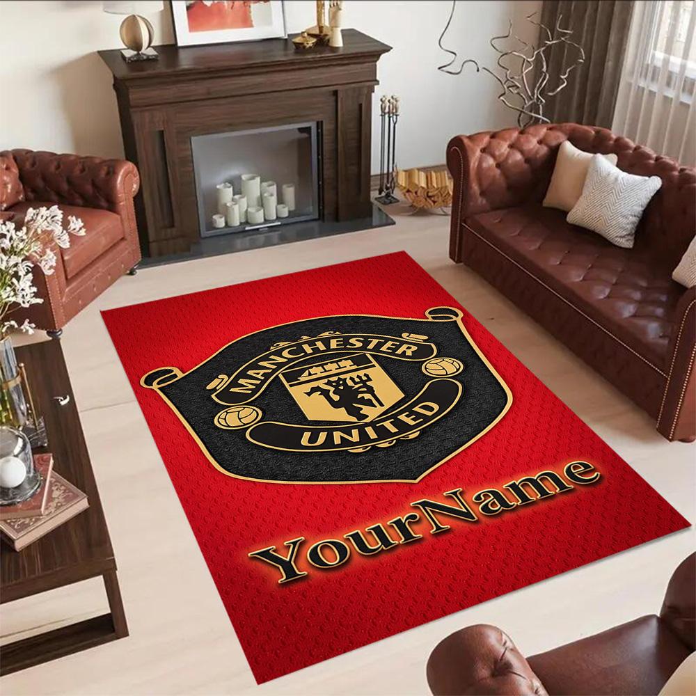Manchester Customizable Name Floor Rug Office Rug Suitable for Dining Room Study room Hallway Decorate room Antislip Carpet Decorate Offices