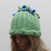 Knitted Hat Cats Ears Lily Of The Valley Crochet Hat Women Winter Snow Hat for Girl Skiing Cycling Snowboarding Travel