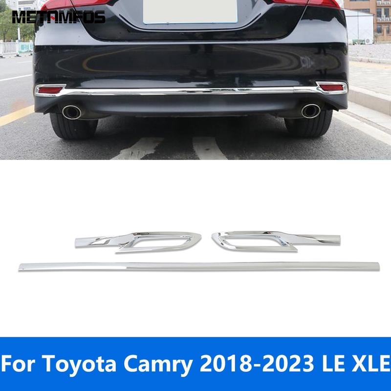 For Toyota Camry 2018-  LE XLE Chrome Rear Lower Bumper Lid Spoiler Molding Trim Tail Bar Strip Accessories Car Styling