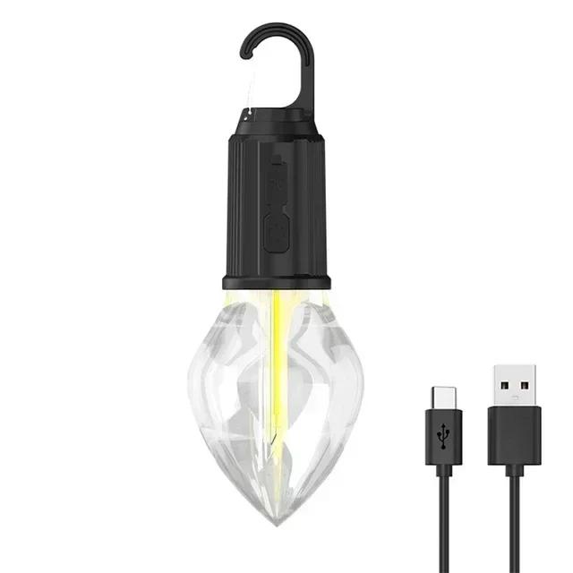 Portable Camping Light 600mAh LED Camping Lamp with Hook Portable Lighting Lantern Type C Charging Waterproof for Hiking Fishing