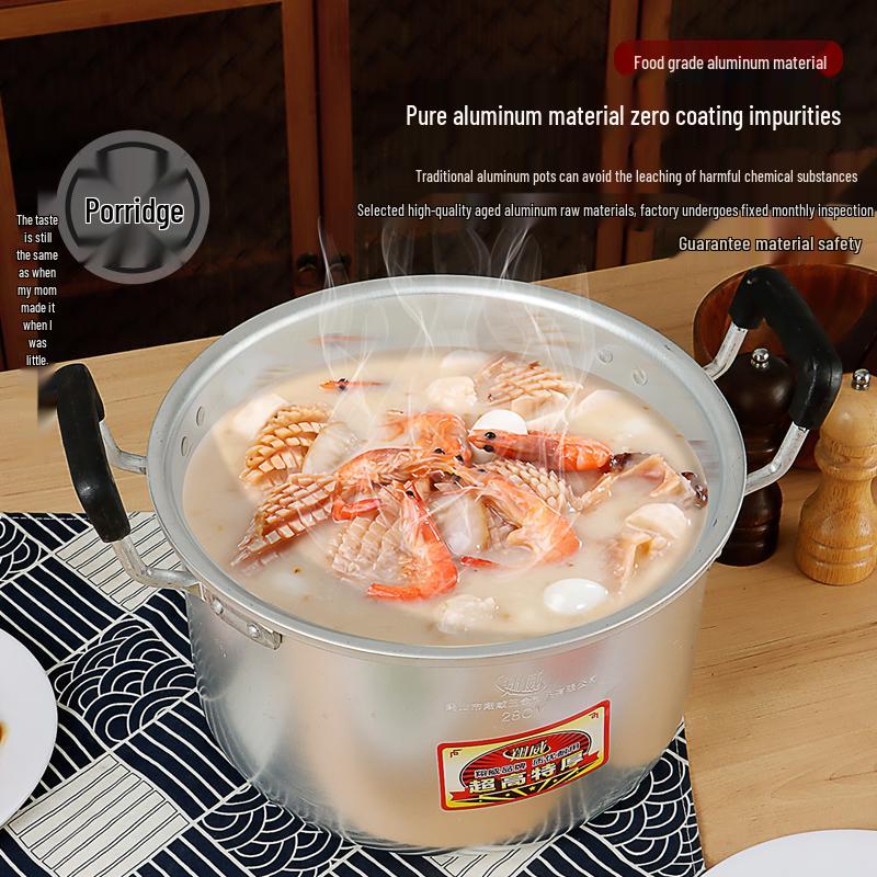 Xiangwei Classic Aluminum Steamer & Soup Pot for Gas Stoves, Thickened for Boiling and Cooking