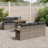 VidaXL Ensemble de canapé de jardin 7 pièces avec coussins gris en poly rotin et acacia 3349278