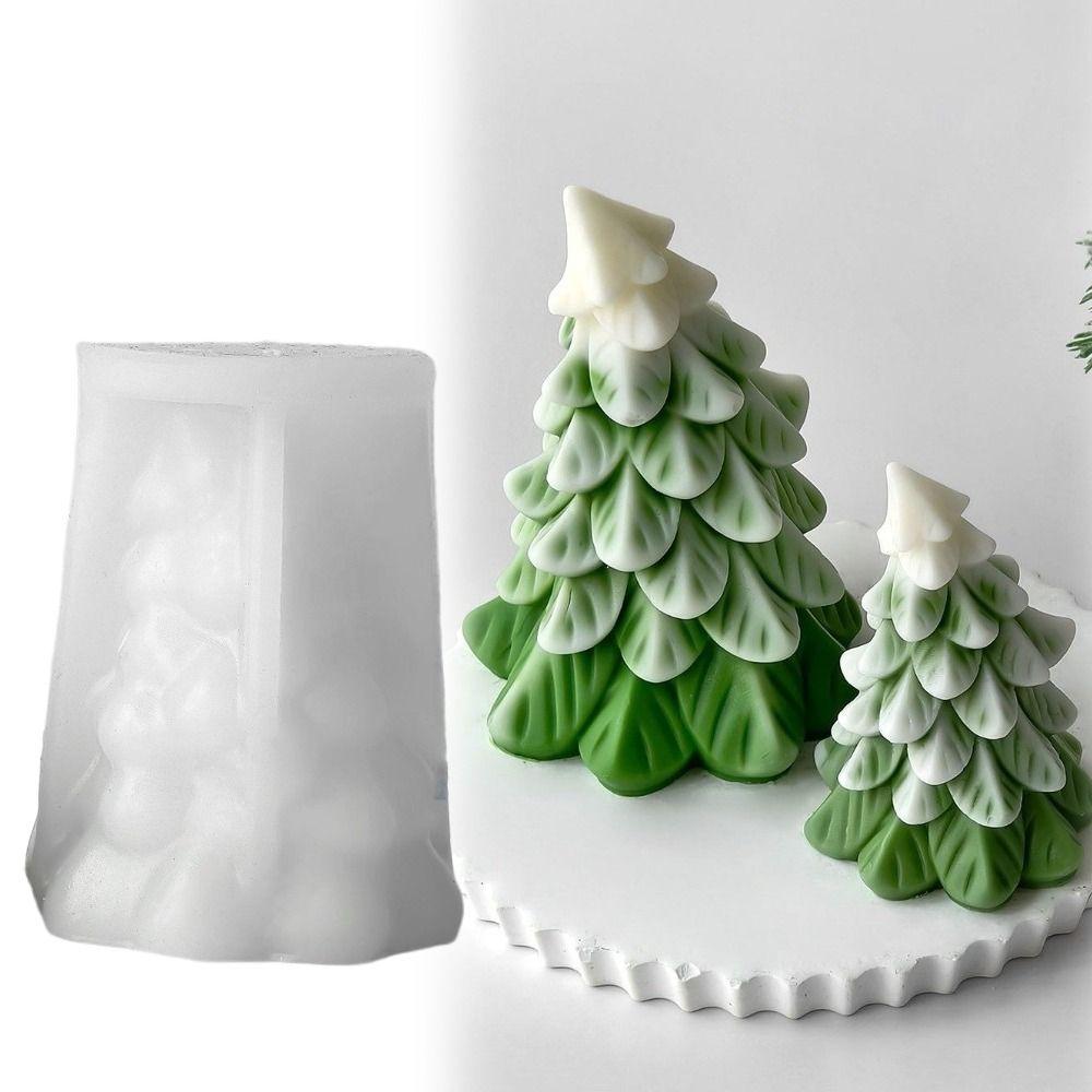 Christmas Tree Shape Plaster Resin Mold Silicone Crafts Making Molds Candle Mold  Desktop Ornament