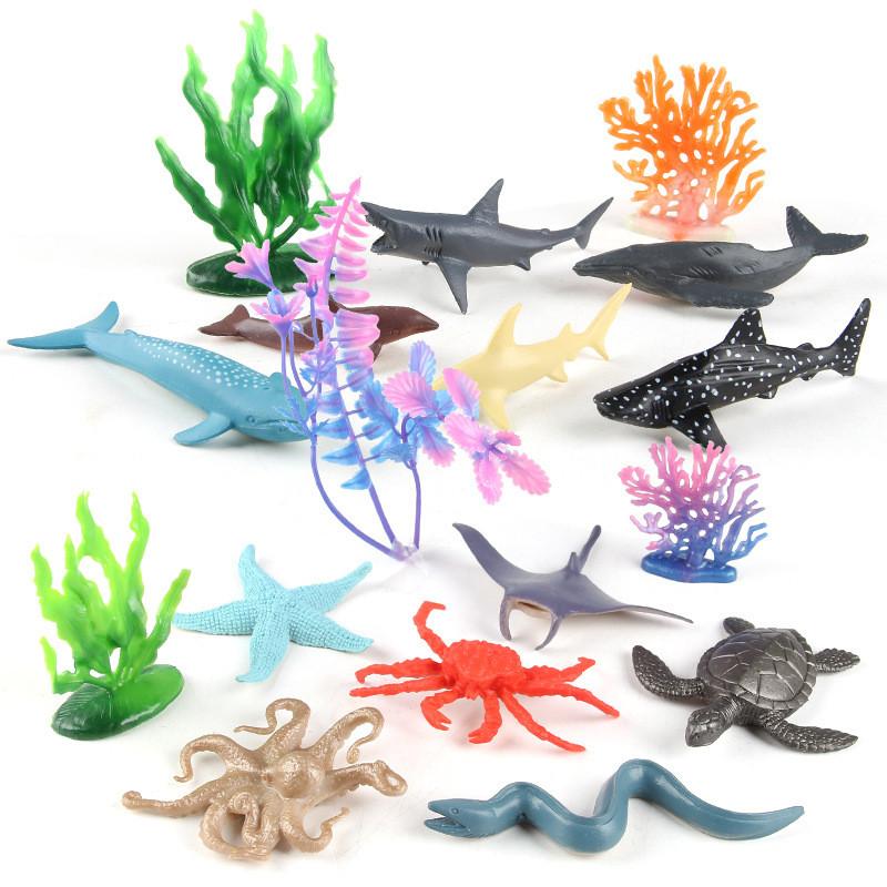 Lifelike Ocean Pvc Animal Models Set With Dolphin Turtle Crab And Octopus For Fun Playtime
