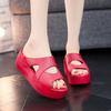 Order A Size Up Women's Slip-On Wedge Sandals Open-Toe Non-Slip Rubber Slippers