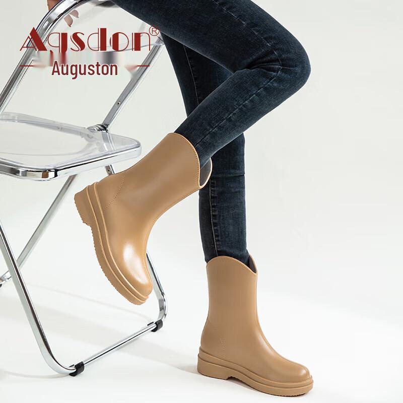 Agsdon Women s Mid-Calf Waterproof Rain Boots EU 36