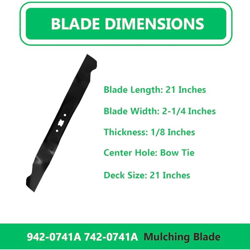 742-0741 High Lift Blade for 21" Deck, 742-04276 Mower Blade Compatible with MTD, Cub Cad et, Troy-Bilt Tuff-Cut 220