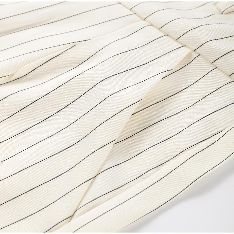 Fashion Women's Stripe Vest Trouser Suits Sleeveless Turn-Down Collar Lady Set 2025 Spring Summer Casual 2 Pieces Set Women