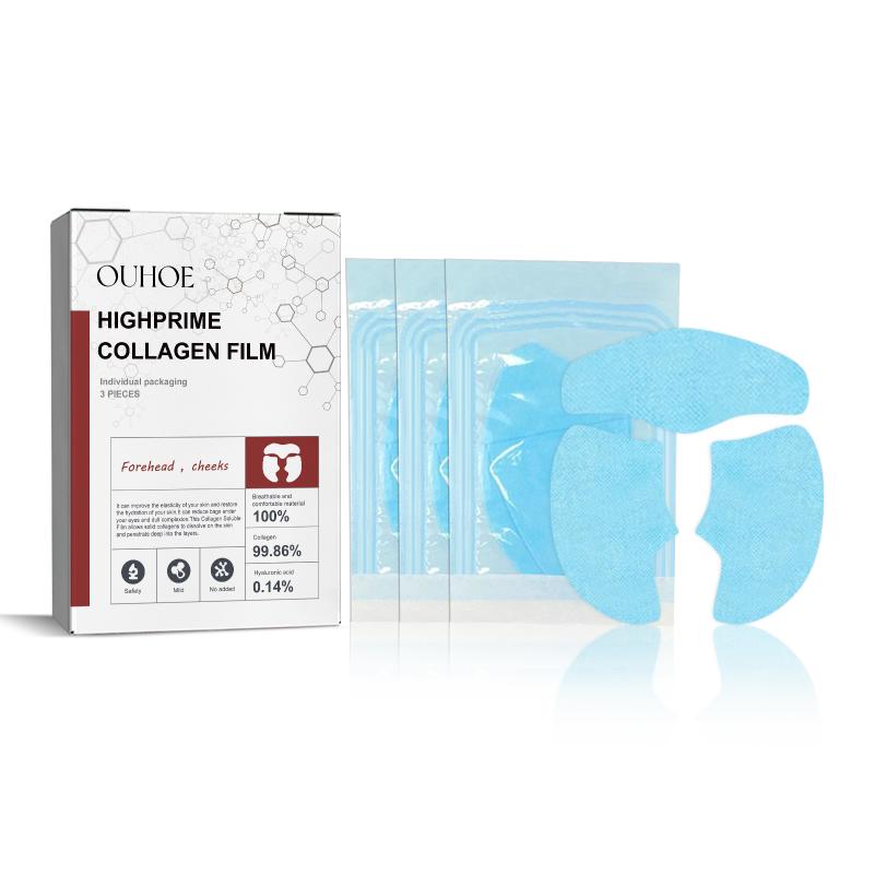 Set Membrane al Collagene Carta Maschera Viso Solubile Adesivo per Guance Patch per la Fronte Patch per Attenuare le Linee del Sorriso Rassodante Skincare