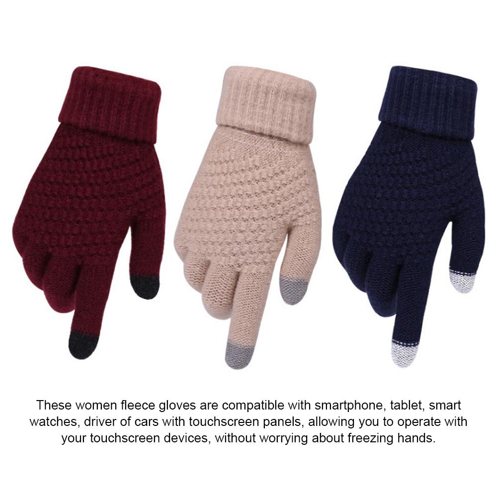 

Зимние перчатки для женщин и мужчин, тепловые флисовые перчатки с сенсорным экраном и сенсорным экраном для холодной погоды с эластичными манжетами
