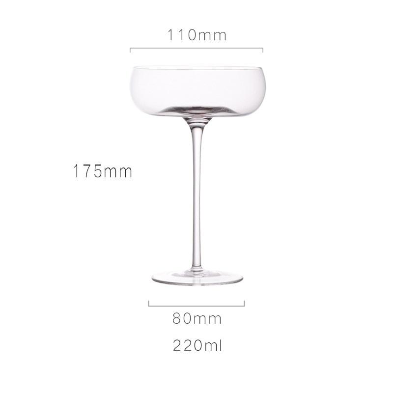2/1Pcs 220ml Crystal Red Black Cocktail Glass Champagne Goblet Creative Personality Martini Wine Glasses Wedding Cup Party Gifts