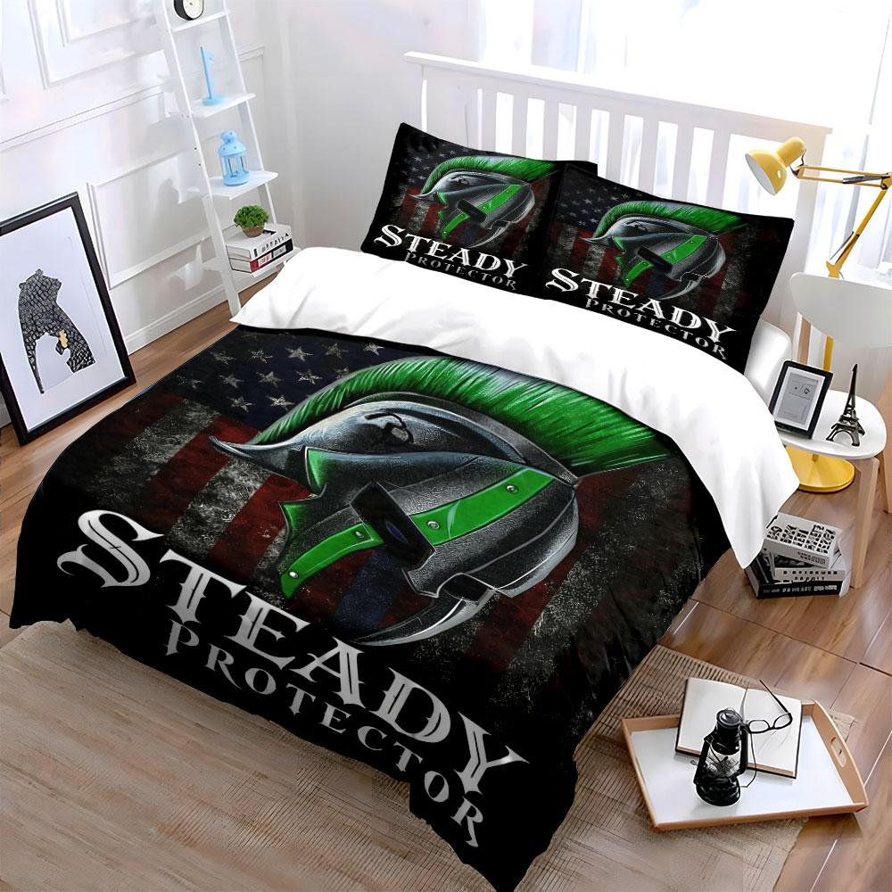 Green mohawk knight helmet. Bedding sets Duvet cover sets Duvet covers Pillowcases(1 * Duvet Cover 2 * Pillowcases without duvet insert)