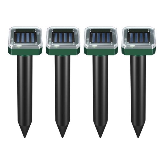 

Солнечный отпугиватель кротов для двора, солнечный ультразвуковой отпугиватель сусликов, водонепроницаемый отпугиватель полевок, вибрационный кол, наружный кол для отпугивания животных 4pcs