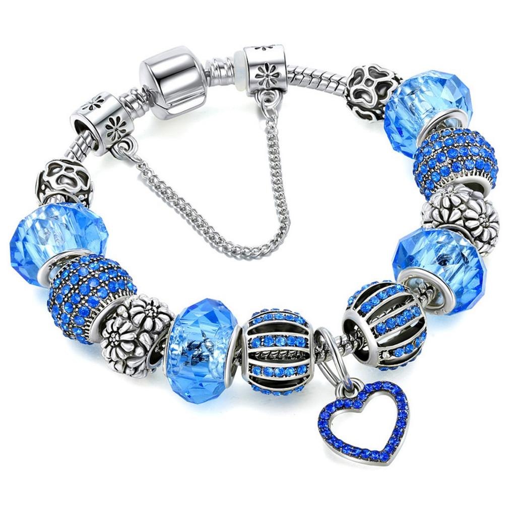 Creative Handmade Crystal Heart Pendant Bracelet DIY Jewelry Gift for Women