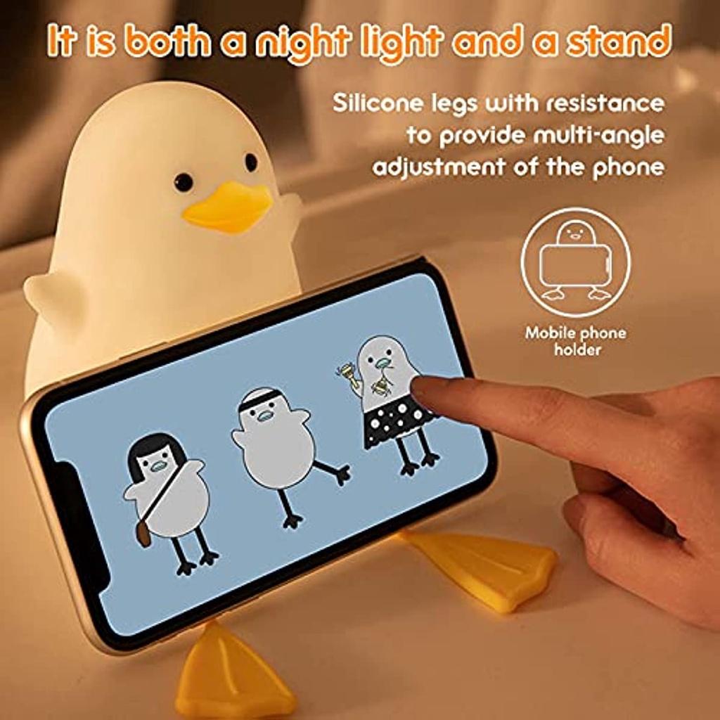 Kinder Nachtlicht Möwe Silikon Nachtlicht Einstellbare Helligkeit Und Timer USB Abgewiesenes Nachtlicht Für Kinder Geschenk Baby Neugeborenes Kind