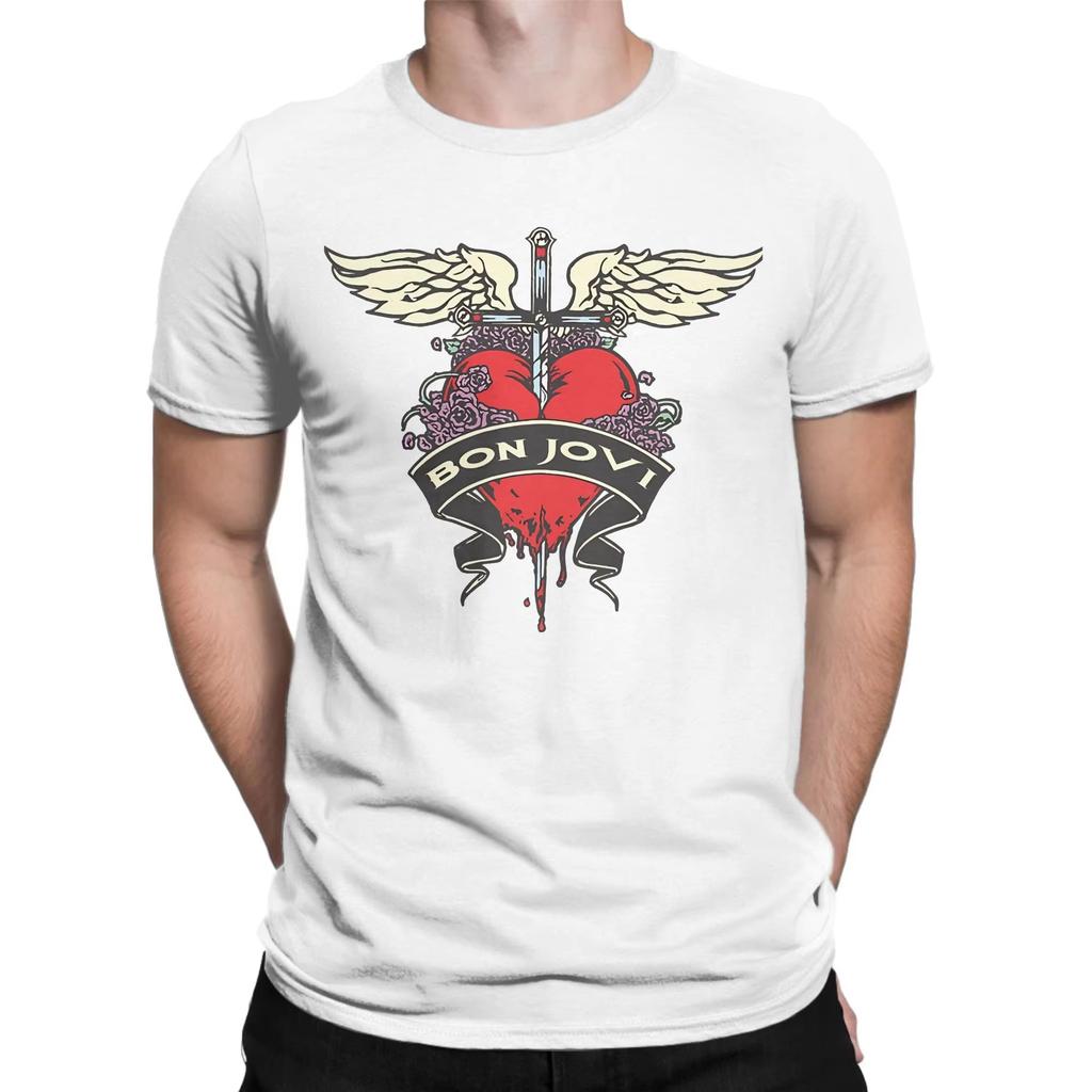 2026 Hard Rock Band Bon Jovi Classic Poster Print T-Shirt Women Men Cotton Solf Summer New Tee Streetwear Fashion Loose Oversized Top Short Sleeve