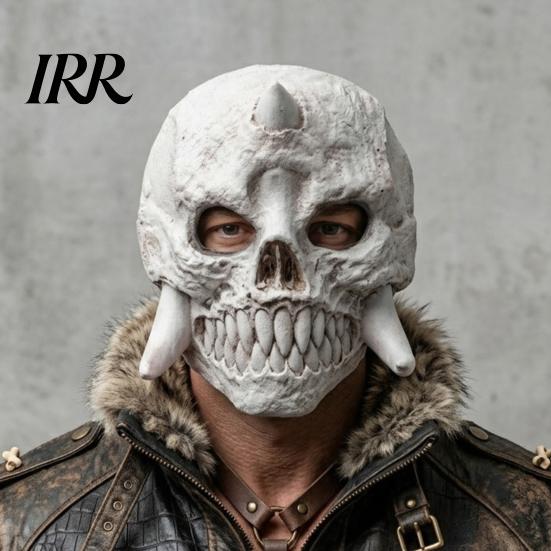 Scary Halloween Costume Mask Skeleton Mask, Horror Fanged Skull Distressed Retro Bone Full Face Cosplay for Party Props