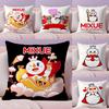 Mixue Ice Cream & Tea Cushion Cover Plush Fabric Soft Double-Sided Printed Invisible Zipper Sofa Pillow Case Home Decor