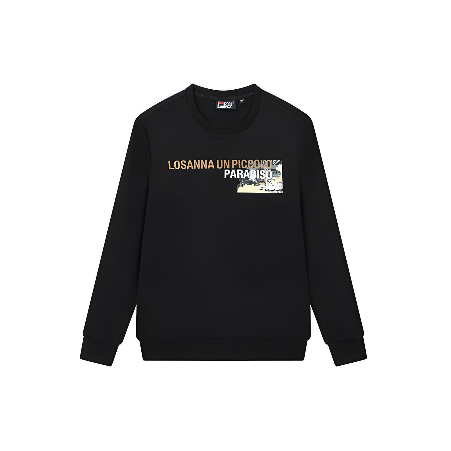 FILA Sweatshirts Men s Black Crew Neck Moderate Regular F11M138254F-BK M