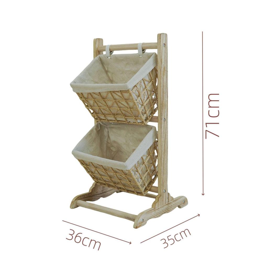 Woven Multi-Layer Snack & Sundries Storage Rack for Living Room