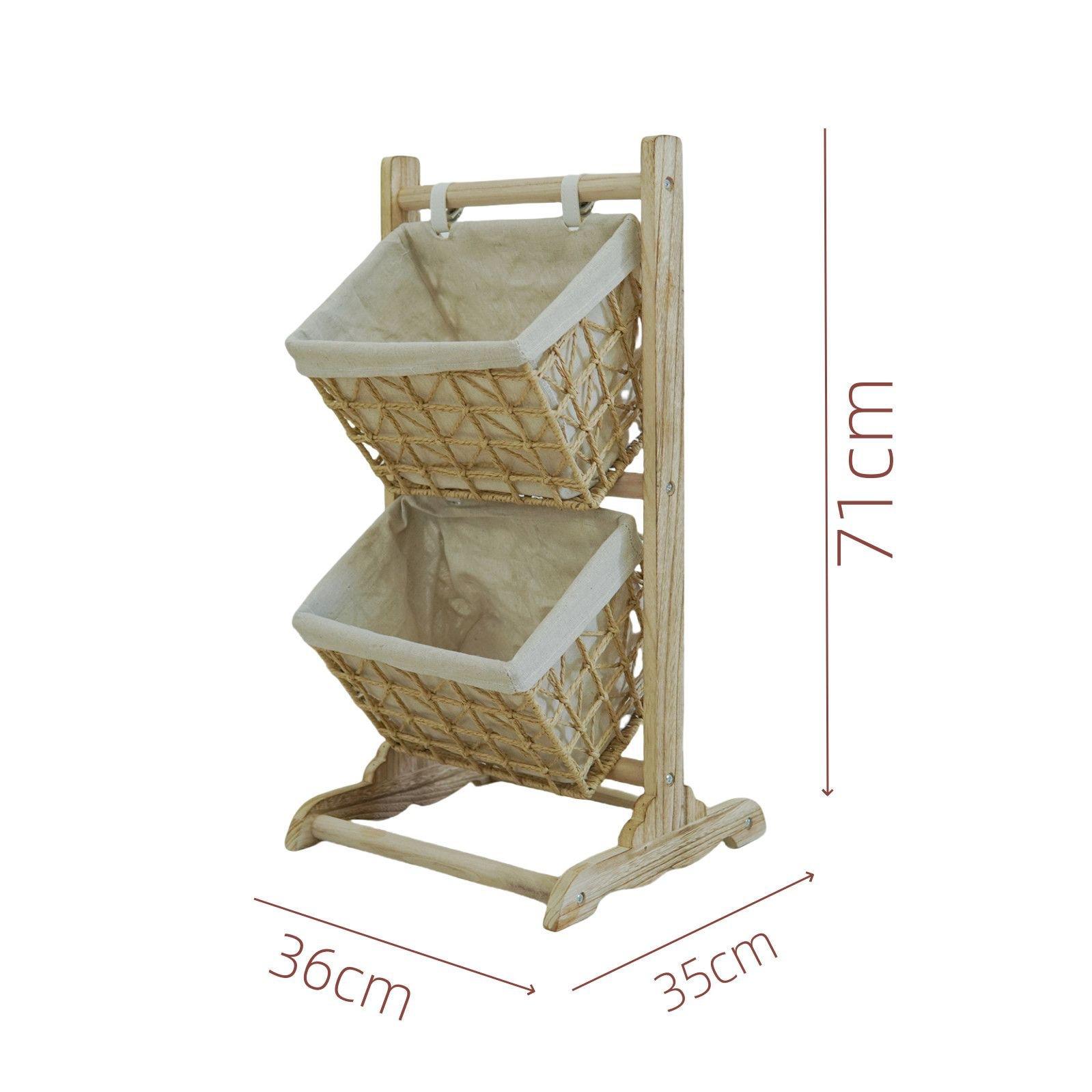 Woven Multi-Layer Snack & Sundries Storage Rack for Living Room
