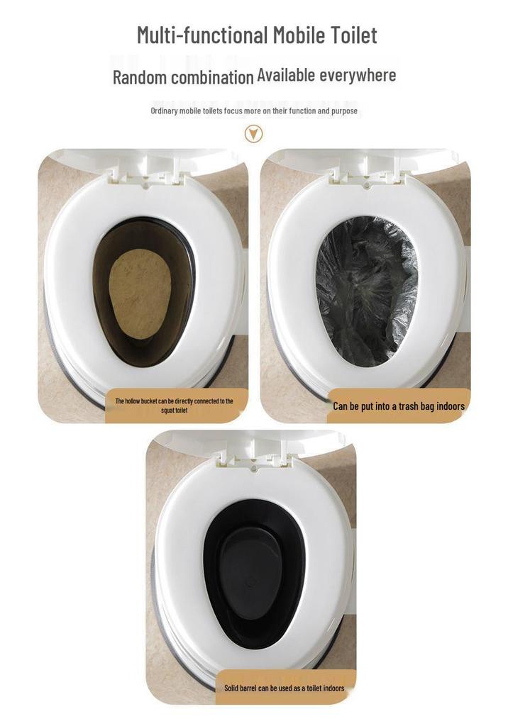 Portable Bidet Chair for Elderly and Pregnant Women - Plastic Mobile Toilet Spittoon for Home Use