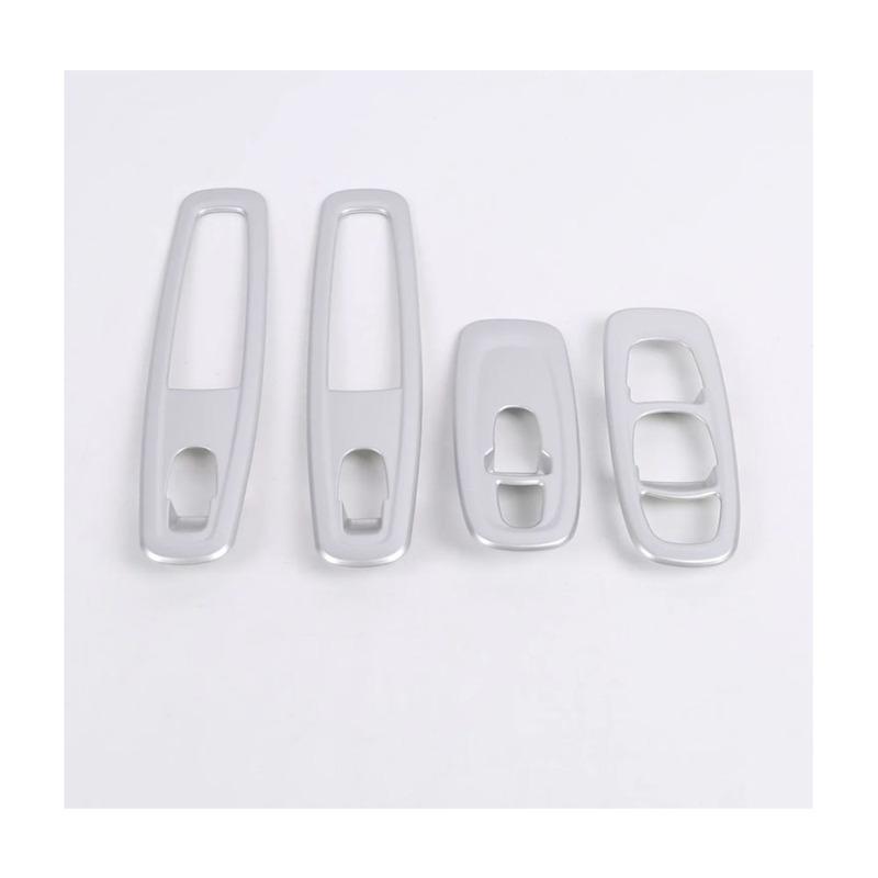 Car Door Window Glass Inner Panel Armrest Lift Switch Button Trim Frame Molding 4PCs For Renault Kadjar 2016 2017 2018