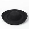 European, American Autumn and Winter New Retro Fashion Wave Big Brim Wool Top Hat Stage Catwalk Modeling Felt Big Edge Hat