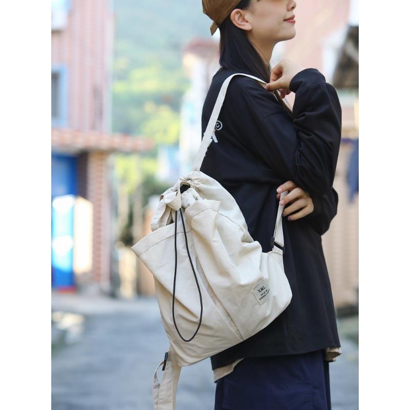 School bag casual lightweight nylon wear-resistant backpack lazy wind large capacity multi-functional handbag student bag