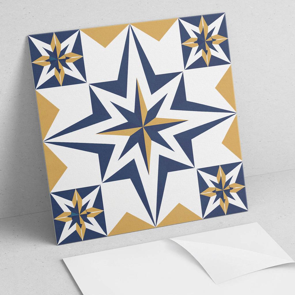 Zestaw Kafelków Winylowych Pcv Geometryczne Gwiazdy W Kwadratach 20X20X20 Cm