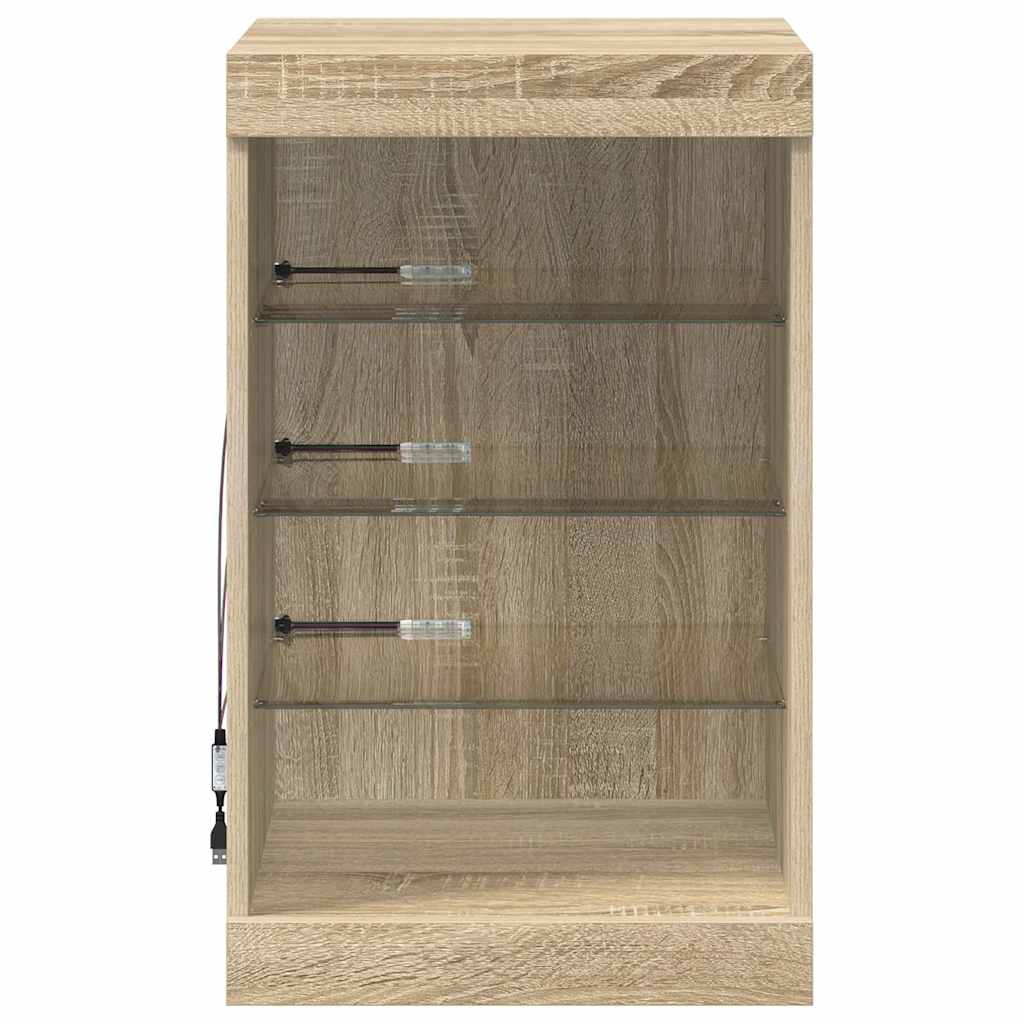 Vidaxl Szafka Z Oświetleniem Led, Dąb Sonoma, 41X37X67 Cm