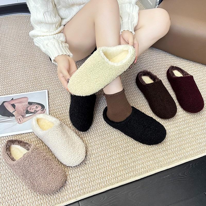 Plüsch Hausschuhe Damen neu Herbst und Winter lässig und bequem Zuhause Indoor rutschfest warm Winter Baumwollhausschuhe
