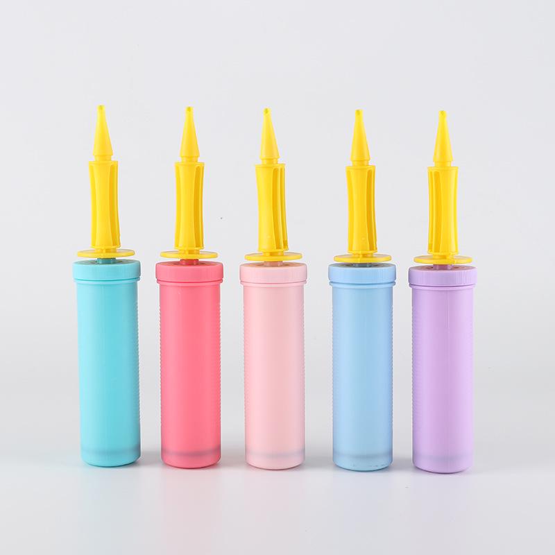 Mixed Color Portable Balloon Hand Pump with Angled Mouth