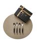 Janneron Laguiole Marble Black Teaspoon & Teafork Set (4 Pieces)