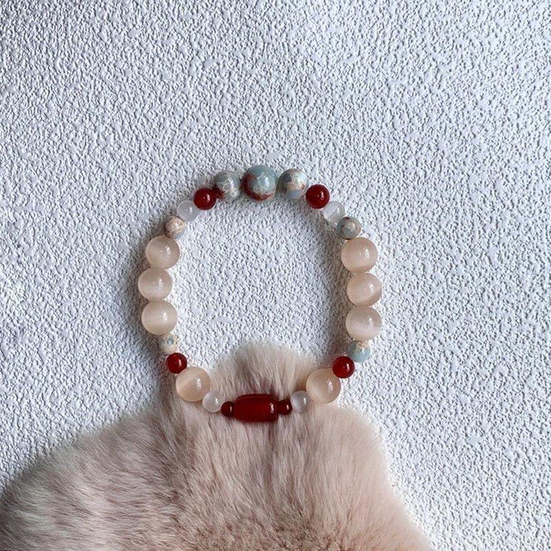 New Chinese Style Niche Delicate Glass Beaded Imitation Shoushan Stone Bracelet