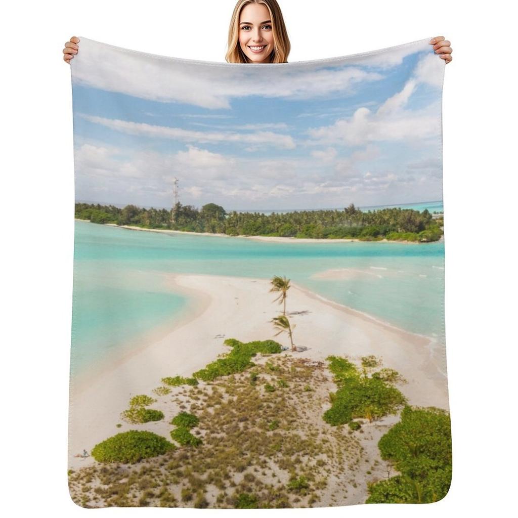 beach themed for home Throw Blanket Easy Care Comfortable Blanket for Couch