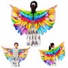 Bird Feather Print Rainbow Wing Cape Polyester Dress Up Wings New Costume Cape  Kids Dress Up