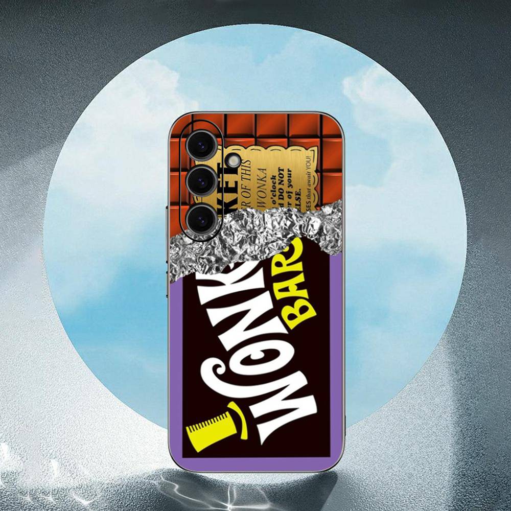 Wonka Chocolate Bar For Samsung Galaxy S23 S24 S25 Ultra S22 Plus S21 Black Soft Case Waterproof Soft Case
