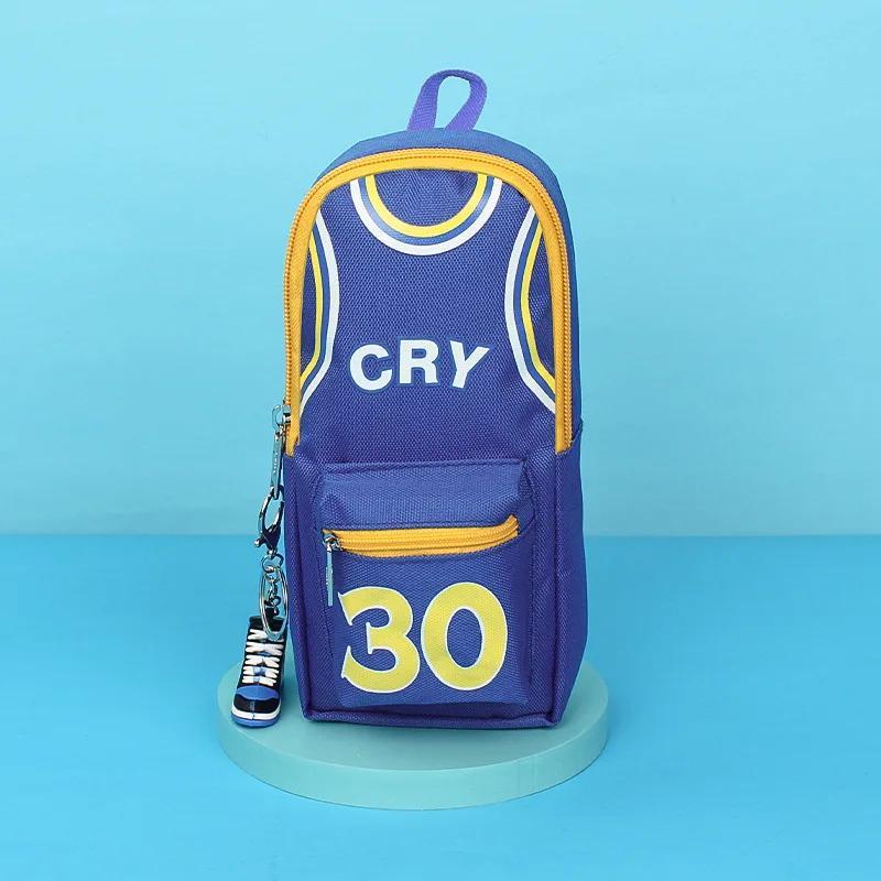 

Модный холщовый двухслойный пенал большой вместимости для баскетбола, подарок на день рождения, сумка для канцелярских принадлежностей для студентов, школьные принадлежности зелёный