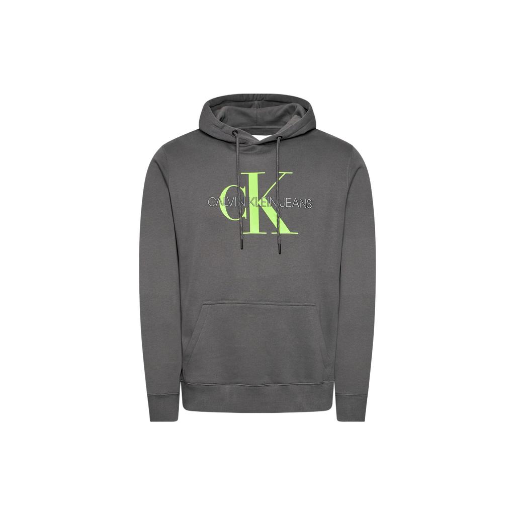 Calvin Klein Logo Print Hoodie Men hoodies Gray J30J314557PCK