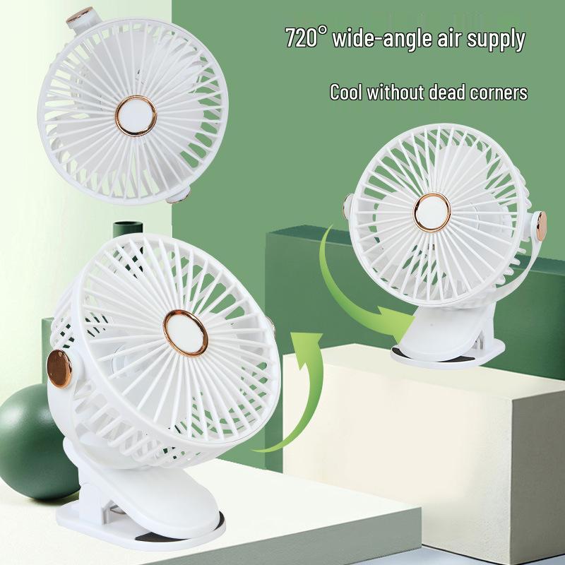 USB Rechargeable Wall-Mount/Desk Clip Fan - Portable & Compact for Home or Student Use