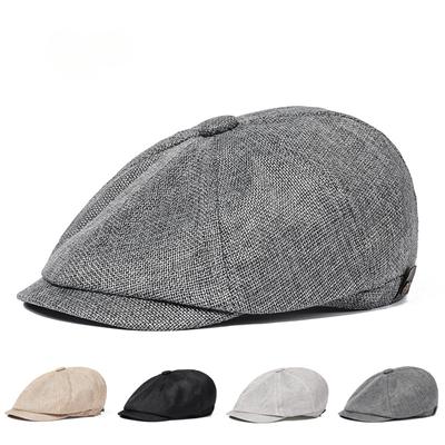 Cotton and Linen Octagonal Cap Arts and Culture Youth Beret Spring and Autumn Duck Tongue Hat Hat Men and Women Newspaper Boy Hat