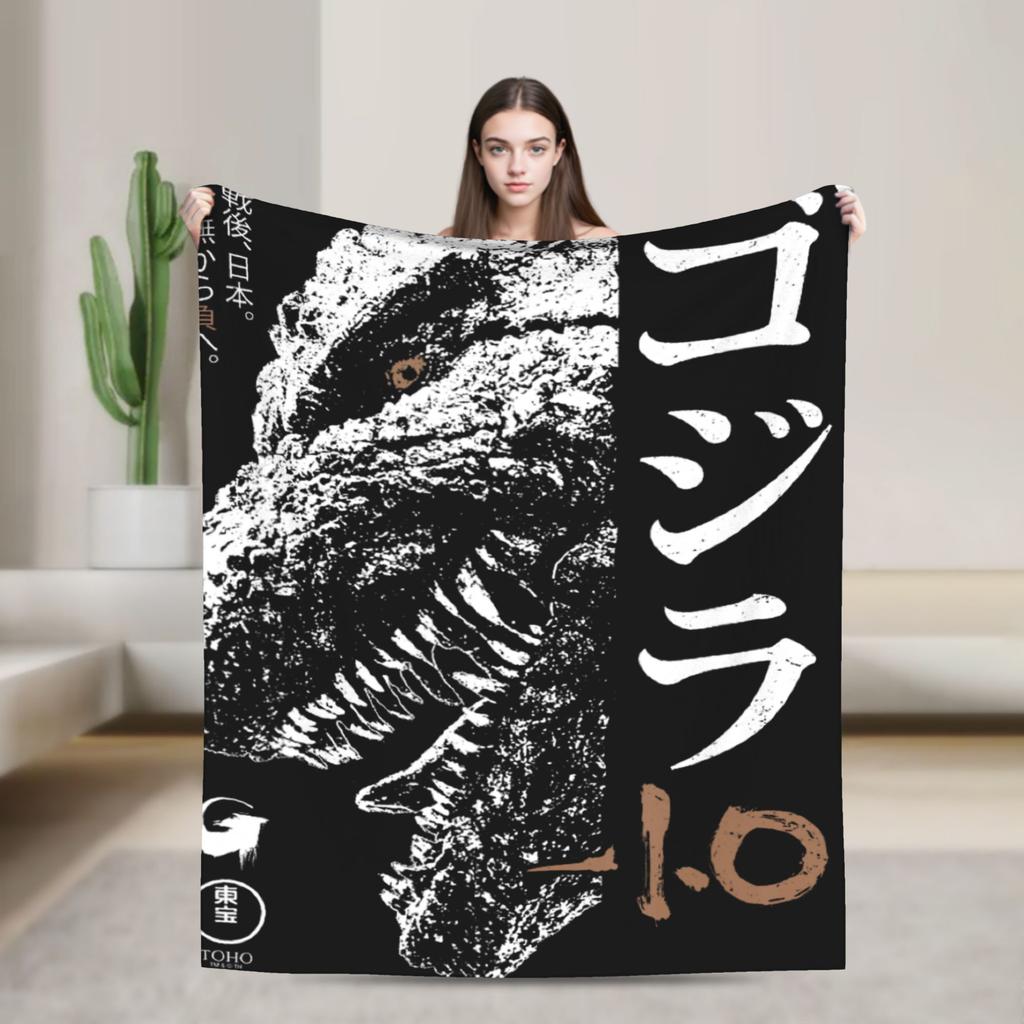 Godzilla Blanket Picnic Flannel Throw Blanket For Couch Bed Super Warm Custom Quality Bedspread Birthday Gift