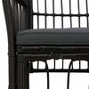 Garden Chairs 2 Pcs Black PE Rattan Steel and Polyester Fabric