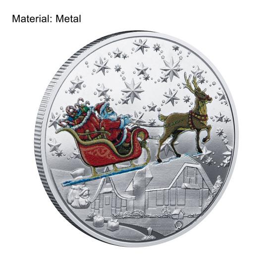 Coleccionable portátil, añadir moneda, ambientes navideños, elemento de patrón de Metal, moneda, regalo para el hogar