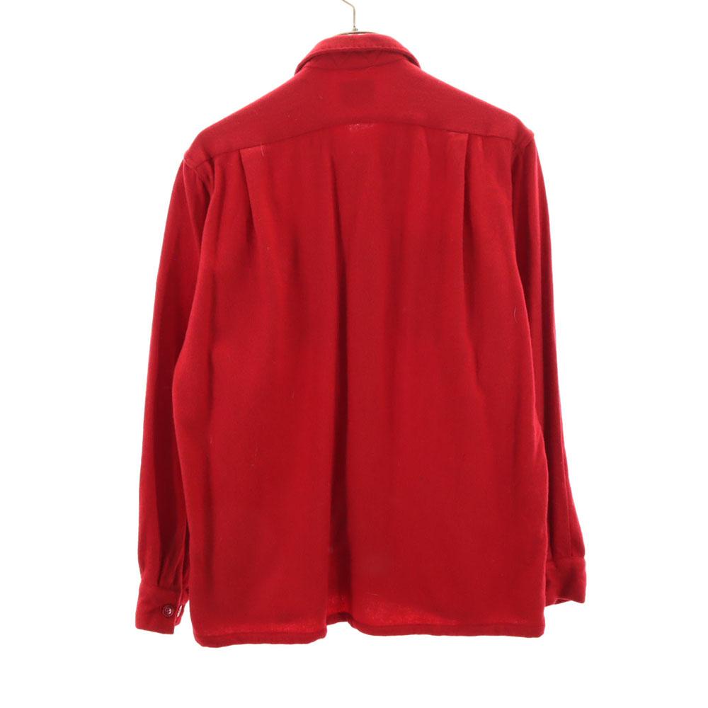 McGregor 50s 60s Wool Vintage Long Sleeve Open Collar Shirt S Red Men's Used